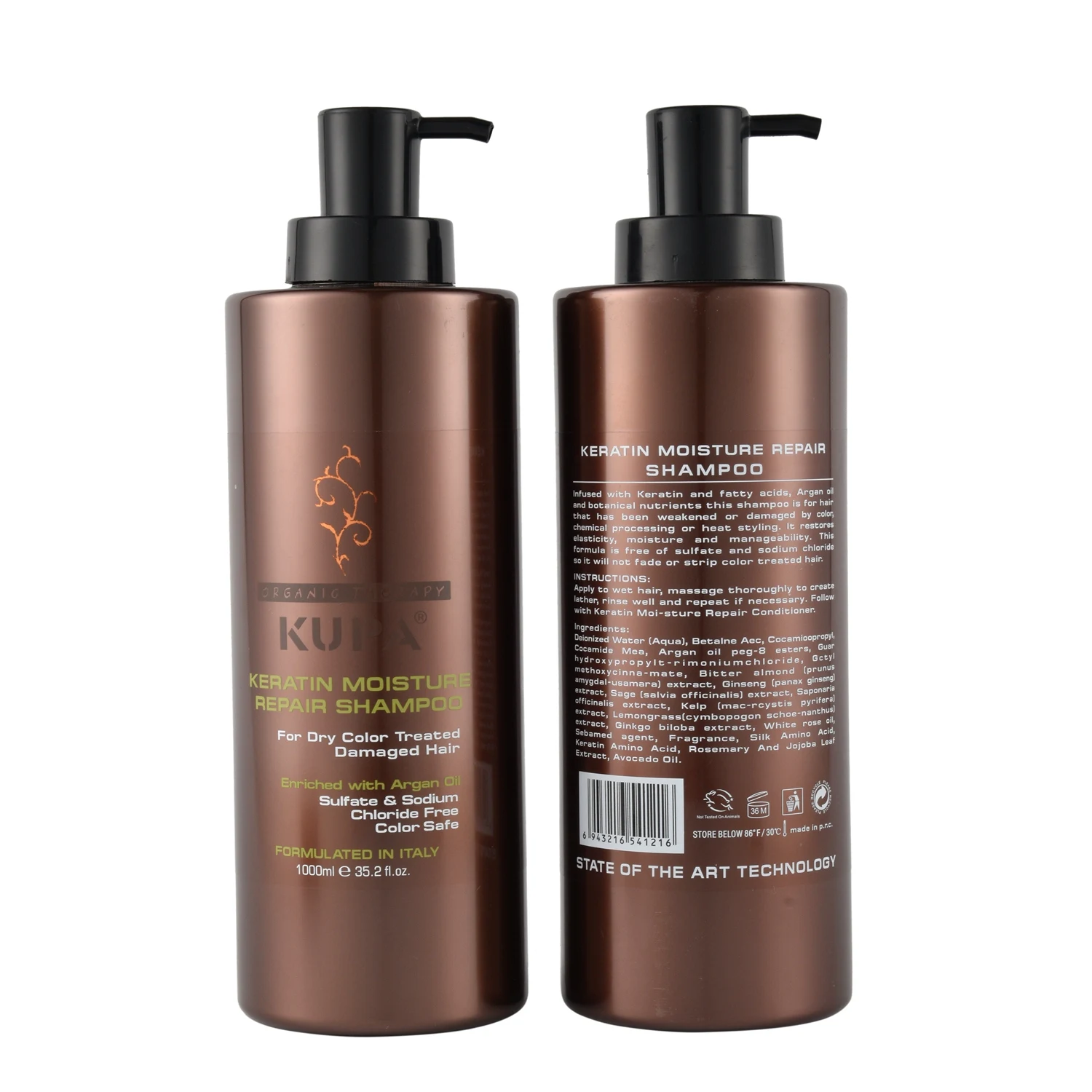 

Kupa Private Label Refreshing Shampoo For Hair Salon Keratin Mositure Repair Shampoo