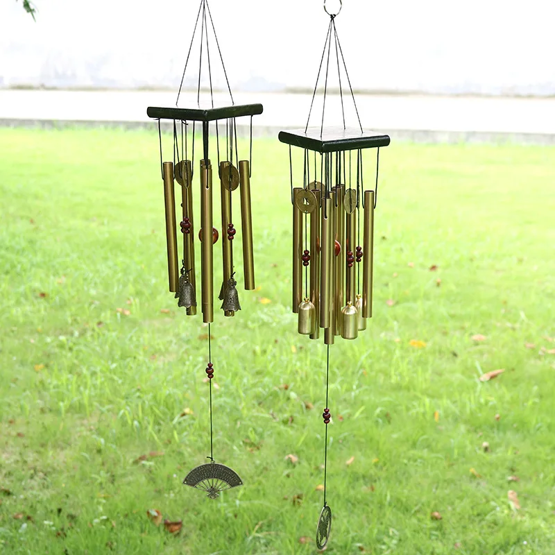 Factory Price Wind Bells Metal 8 Tubes Fan Butterfly Handmade Garden Patio Outdoor Wall Door Hanging Ornament Wind Chime