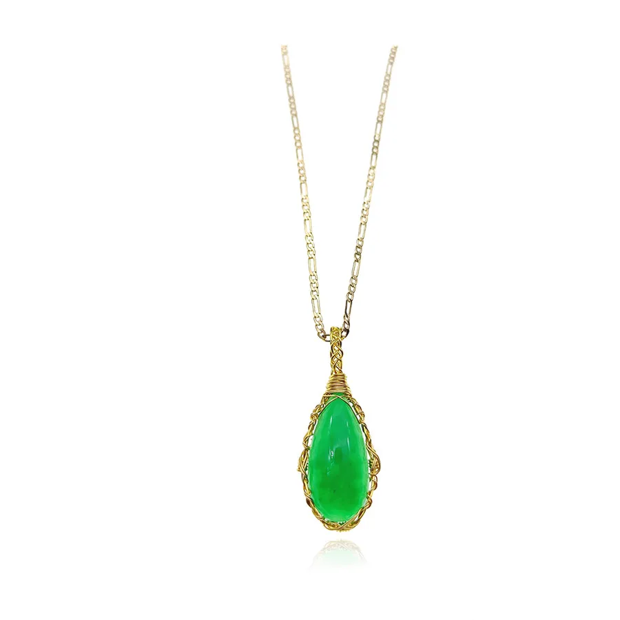 

060N3-45cm xuping jewelry Luxury classic elegant noble emerald green zircon 18K gold-plated necklace