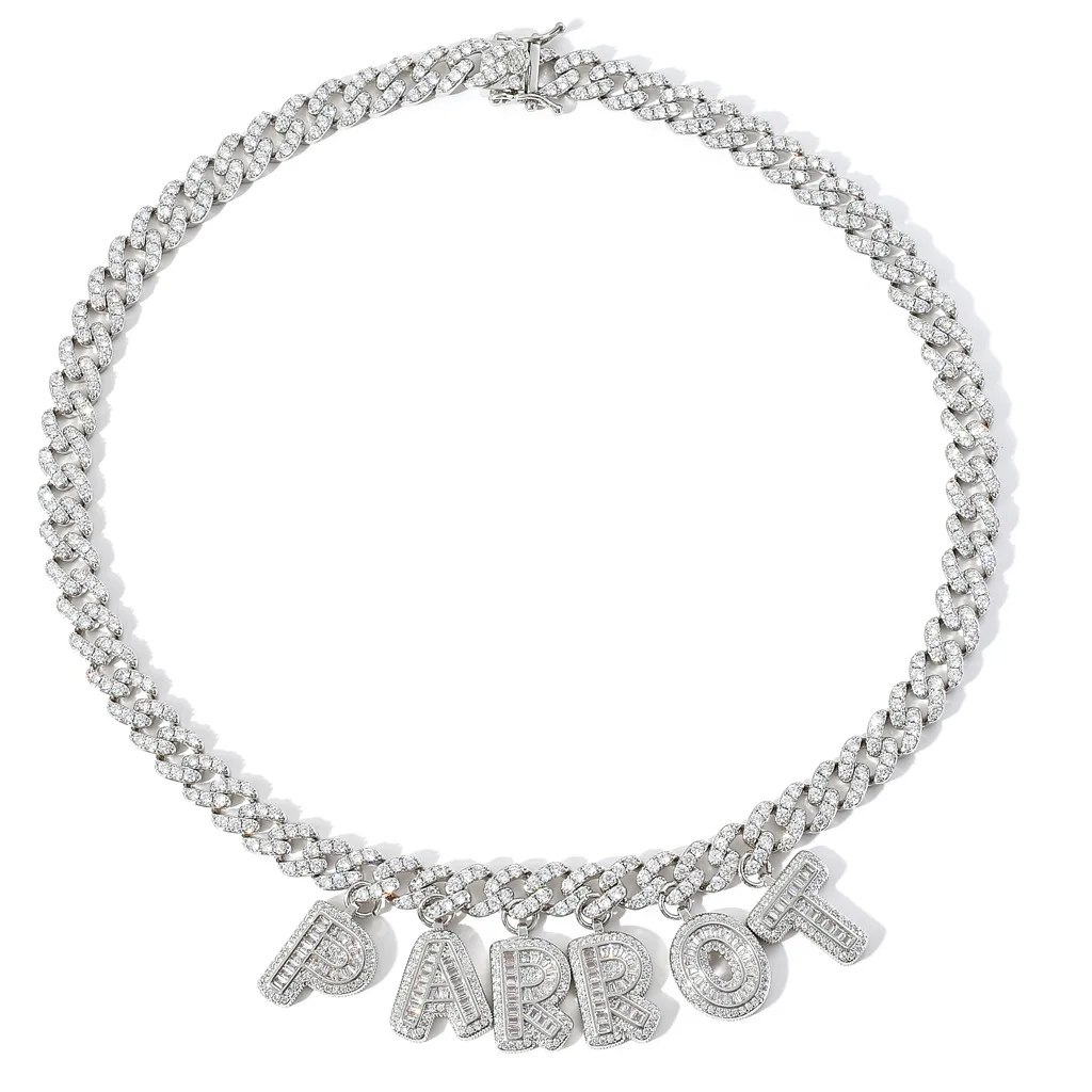 

Dr. Jewelry 2021 New Style 9mm Cuban Chain Diamond Letters Name Custom Necklace, See picture