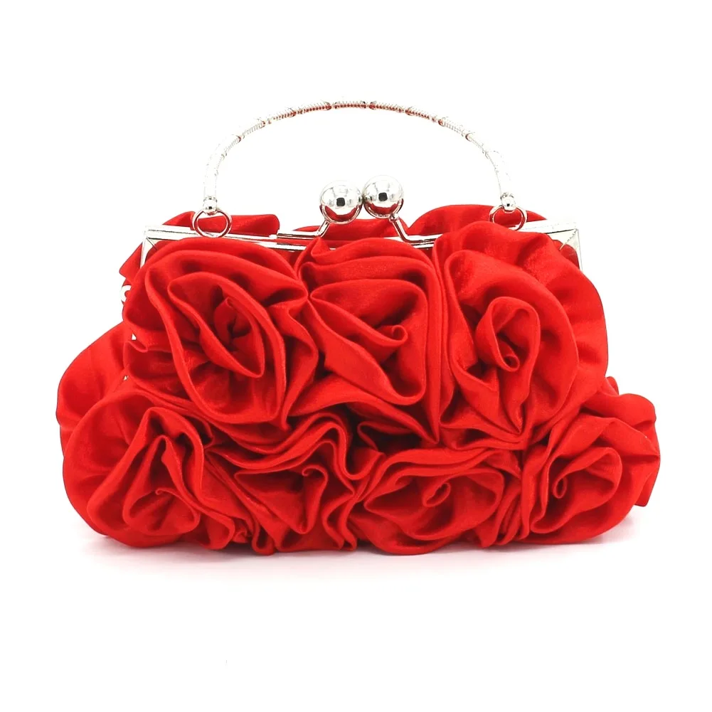 

New hand roll rose bag sweet lady standard with dinner bag rose shaped hand bag
