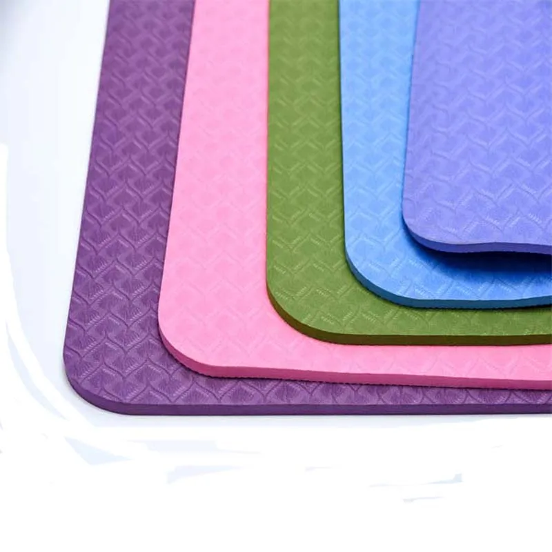 

Non-Slip Folding TPE Yoga Mat TPE Ethnic Eco Friendly Mat Yoga 8mm Ecologico De TPE Single Layer, Green,pink,blue,grey,purple,or customized color