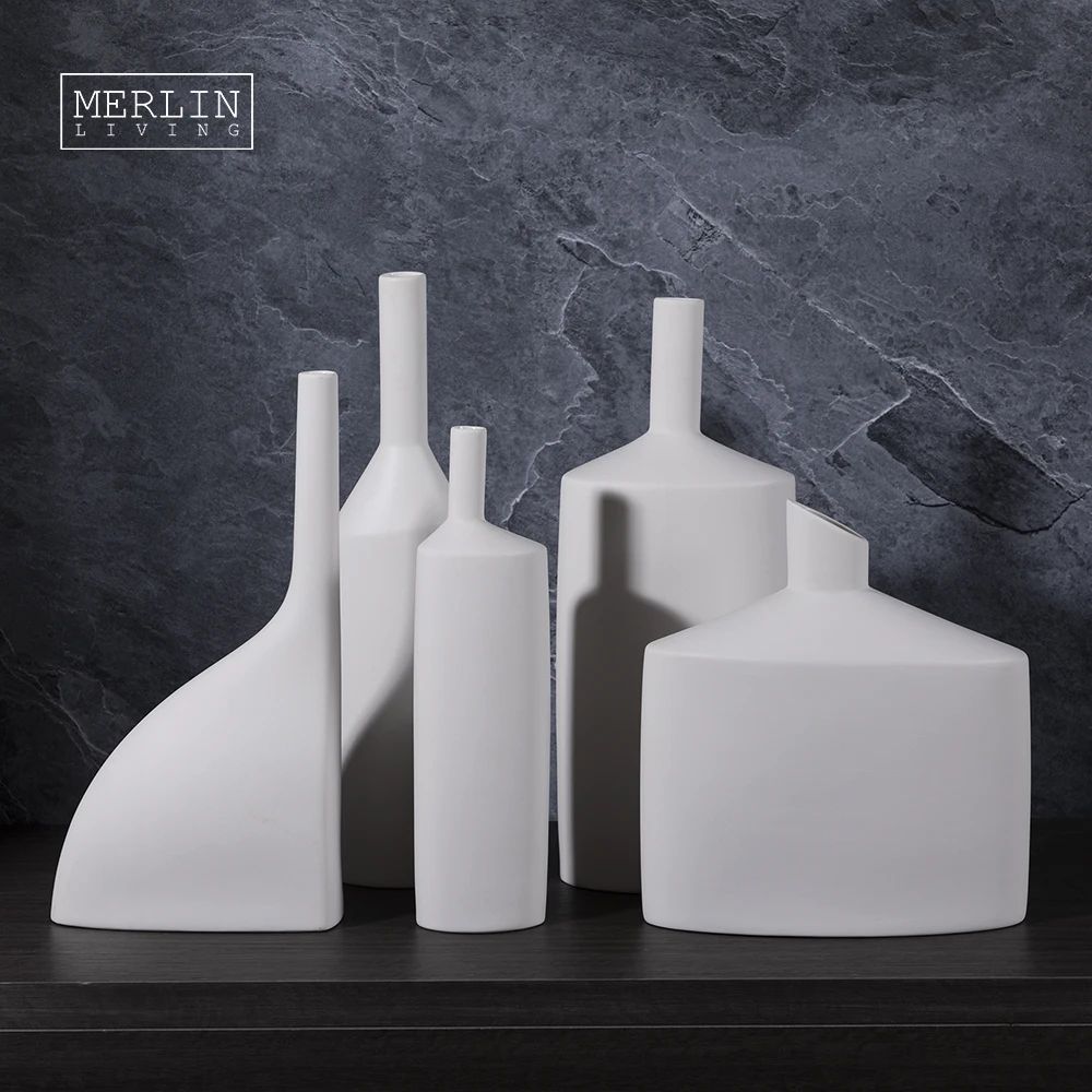 

Wholesale Nordic ceramic vase for home decor modern Minimalist flower vase set decorative White porcelain vase design