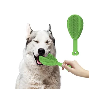Image of Non-Toxic FDA Approved Silicone Pet Dog Toothbrush Toy Effective Toothbrush Dog Brushing Stick Chew Teeth Cleaning