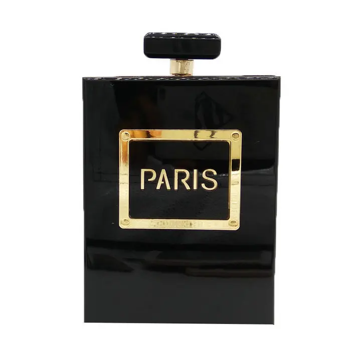 

New fashion elegant evening bags crossbody purse perfume bottle clear acrylic chain clutch bag