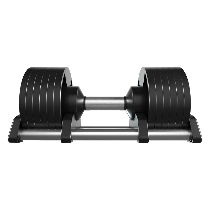 

New upgrade design adjustable dumbbell set 16kg household 16 gears fast adjust automatic steel dumbbells32 kg Fitness equipments, Black