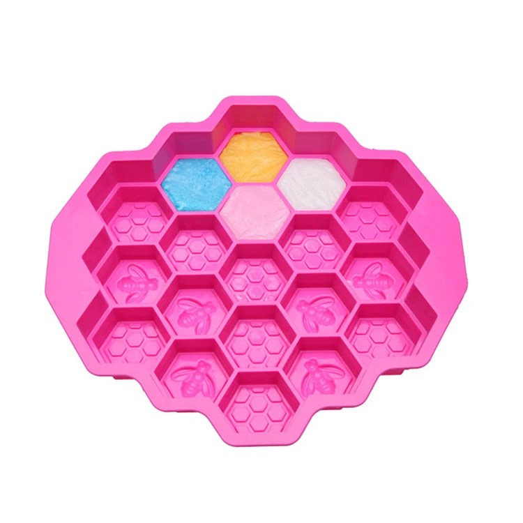 

3D Honeycomb bee shape fondant Baking Silicone Mold for DIY cookie chocolate ornament ice Soap clay sculpture Bee silicone mold, Multicolor