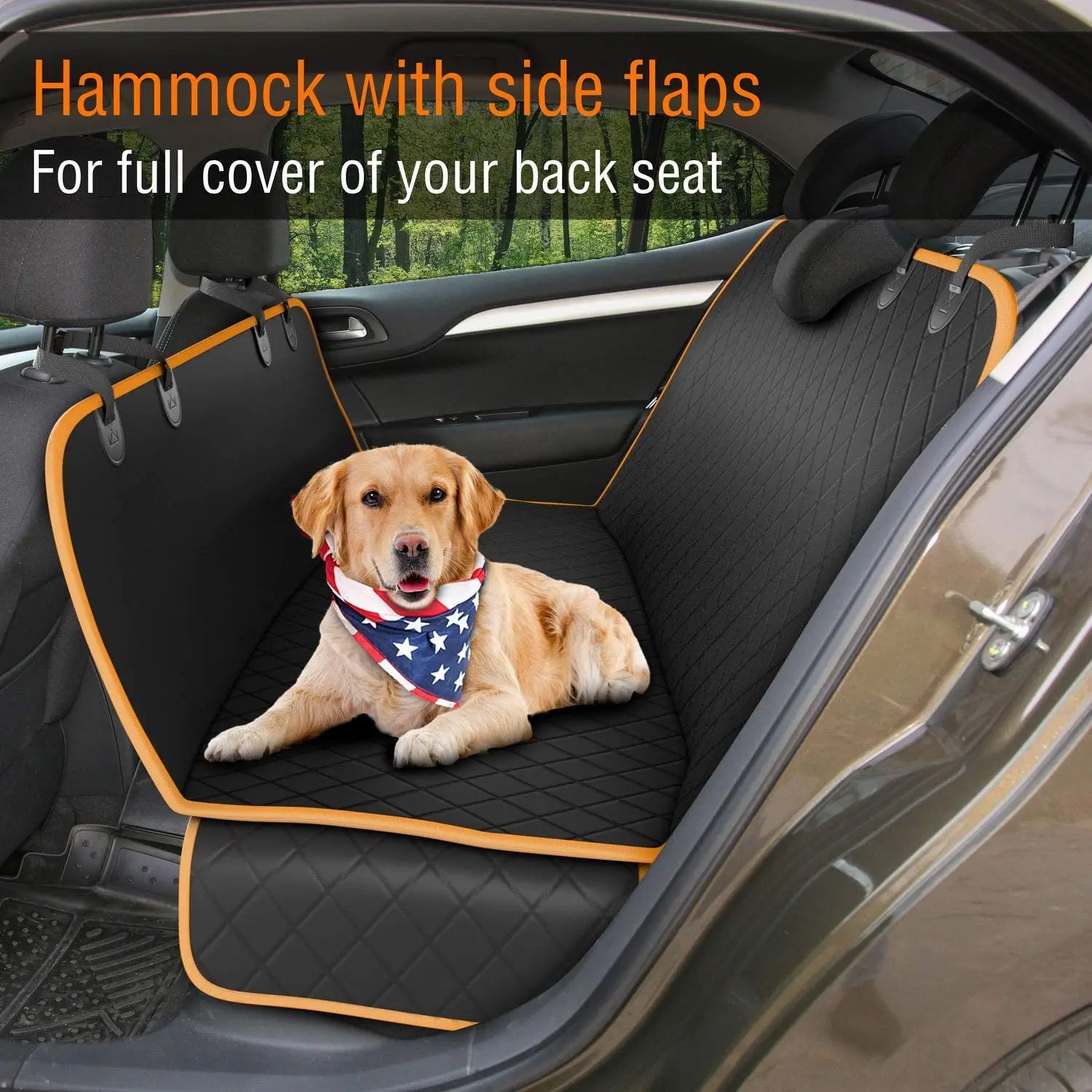 Pecute Dog Hammock Car Seat Cover 100 Waterproof Scratchproof Nonslip