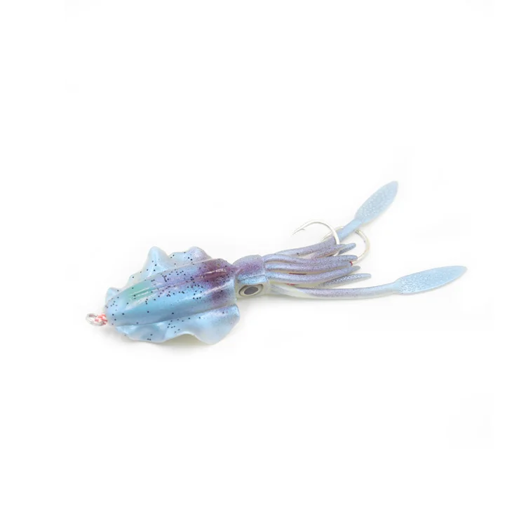 

China stocked sea fishing glowing luminous UV fishing octopus with assistant double hooks 60g bulk package, Various