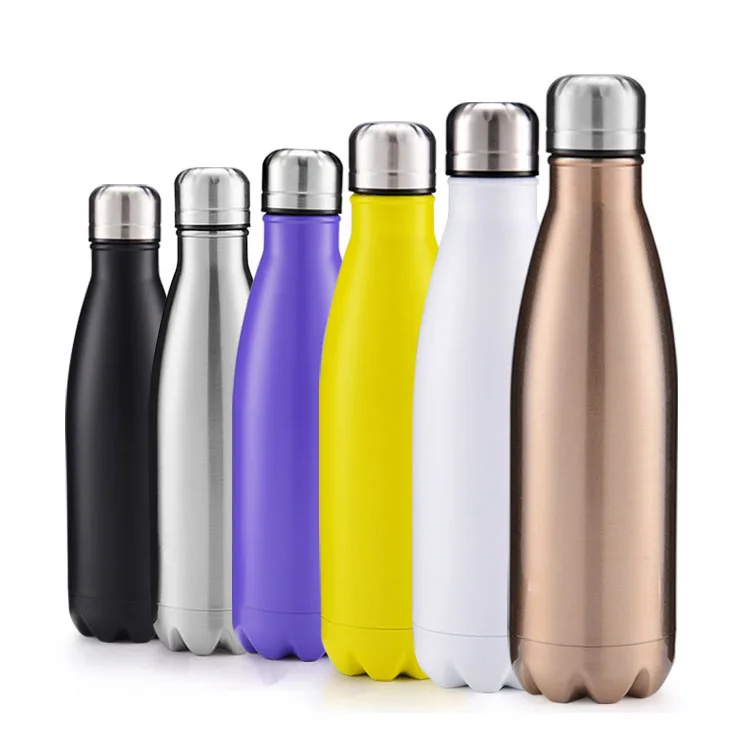 

OEM 17oz cola shaped vacuum insulated stainless steel custom sports water bottles bulk, Silver , red, green, black