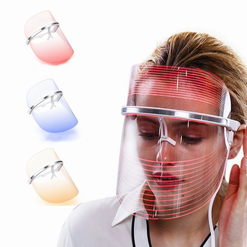 

New Arrivals Rechargeable 3 Color LED Wireless Therapy Face Mask for Beauty, 3 lights