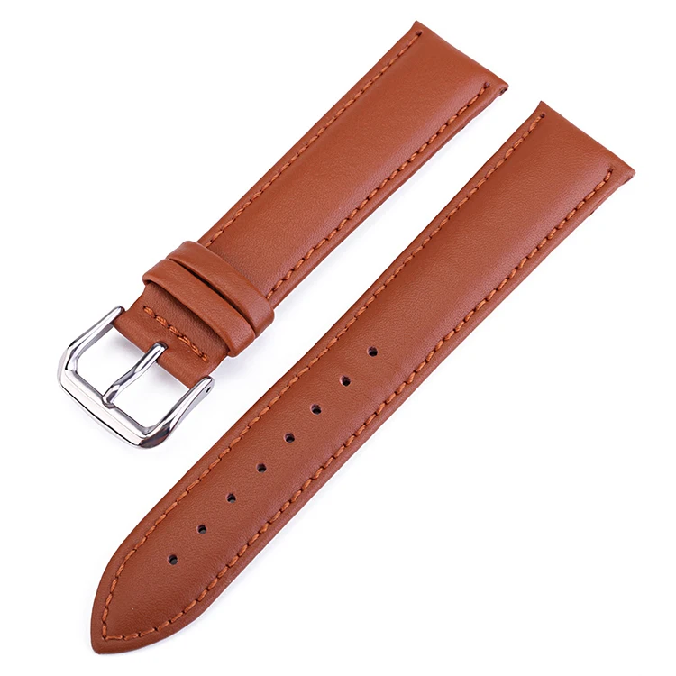 

export 20mm 21mm 22mm quick released waterproof top grain calfskin watch band strap for men, Black, black & white stitch, brown, brown & white stitch, light brown