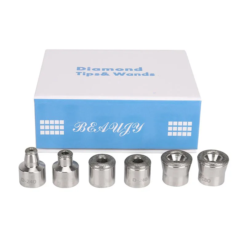 

Professional manufacturer wholesale excellent quality diamond microdermabrasion heads in 6pcs for microdermabrasion machine, Sliver