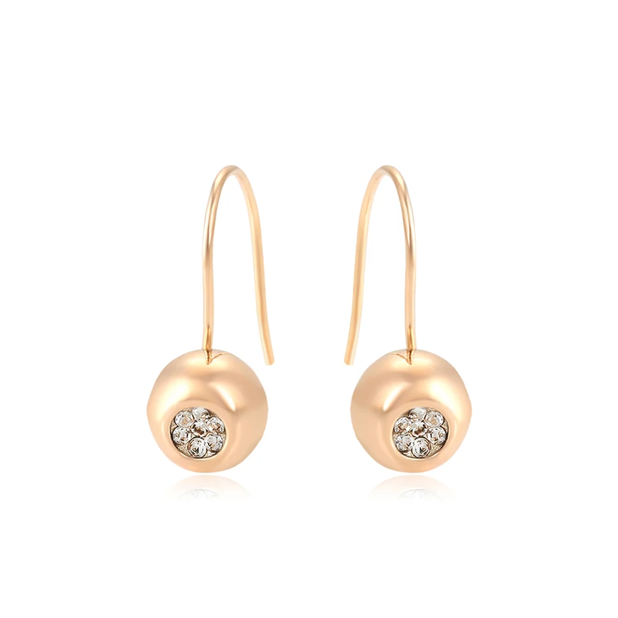 

94589 Xuping Jewelry Simple design and Popular Hoop ball Earrings with 18K Gold Plated