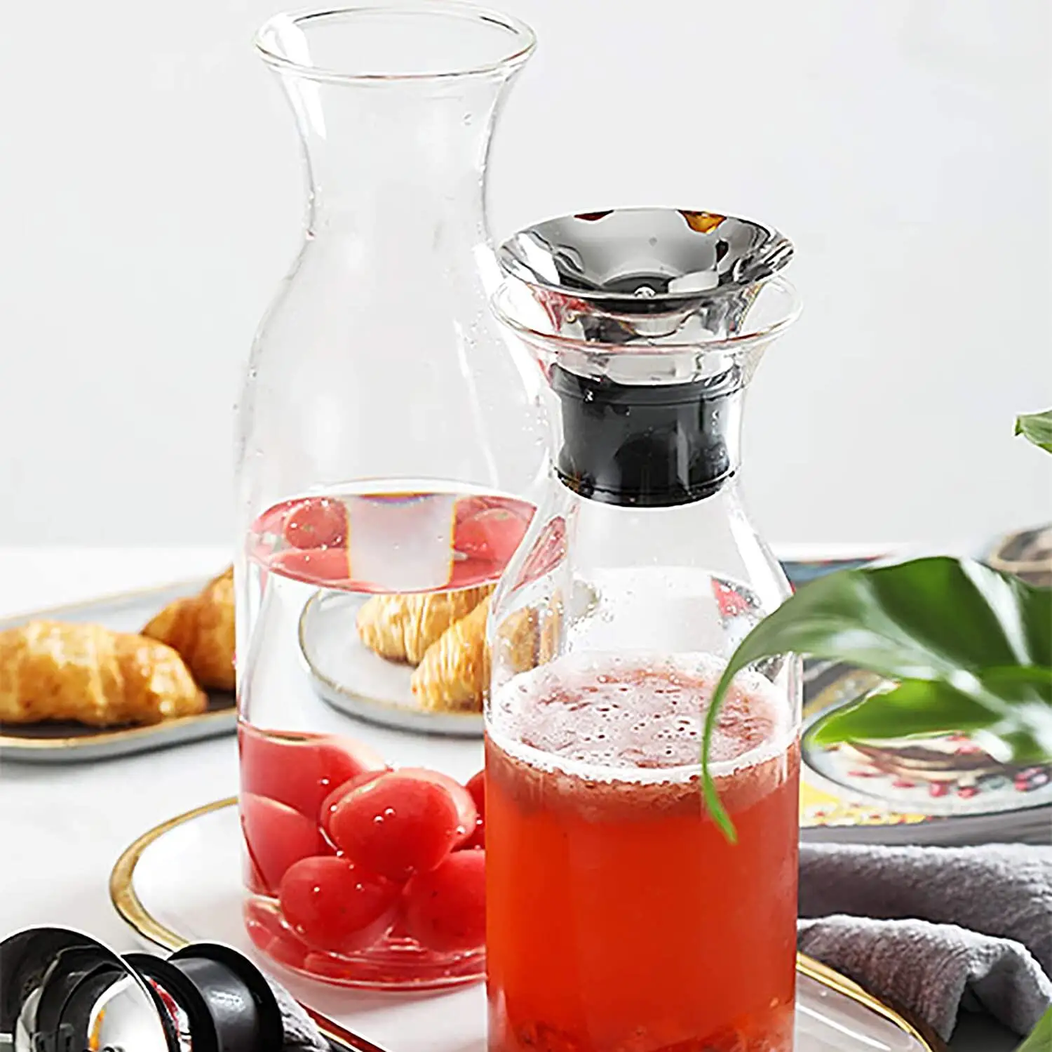 

Large capacity heat-resistant high borosilicate glass cool kettle set, Clear