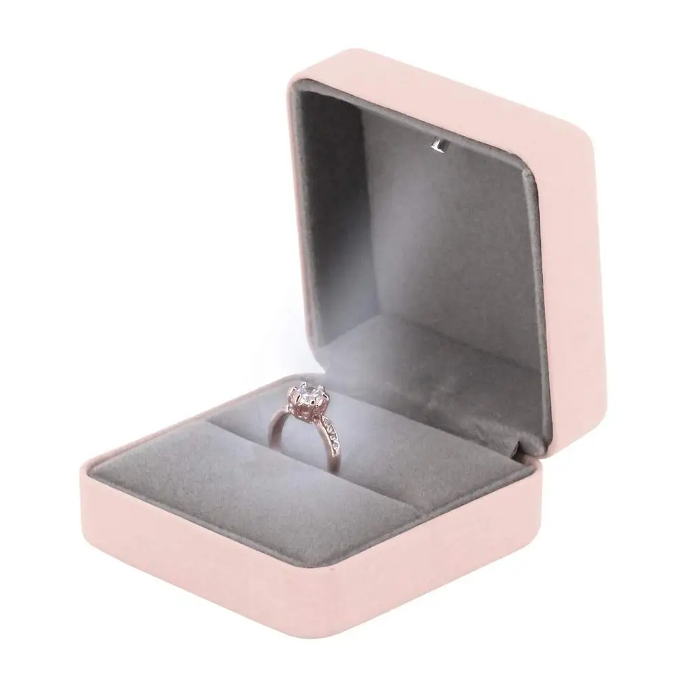 

Hot selling pink jewelry storage box with print logo for Rings Necklace storage, Black, blue, green, grey, pink, white, yellow, etc