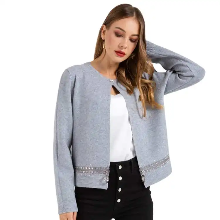 

Latest Wholesale Premium Knitted Custom Cashmere Coat Cardigan Sweater For Women