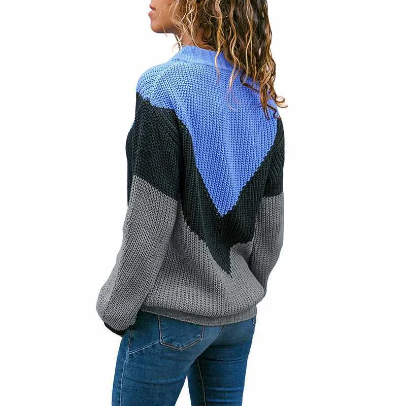 

2020 Hot Sale Women New Fashion Style Multi Color Crew Neck Knit Sweaters For Ladies