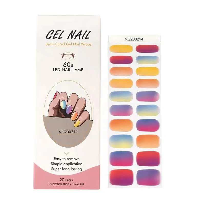 

semi cured gel nail custom nails personalize design sticker gel nail sticker