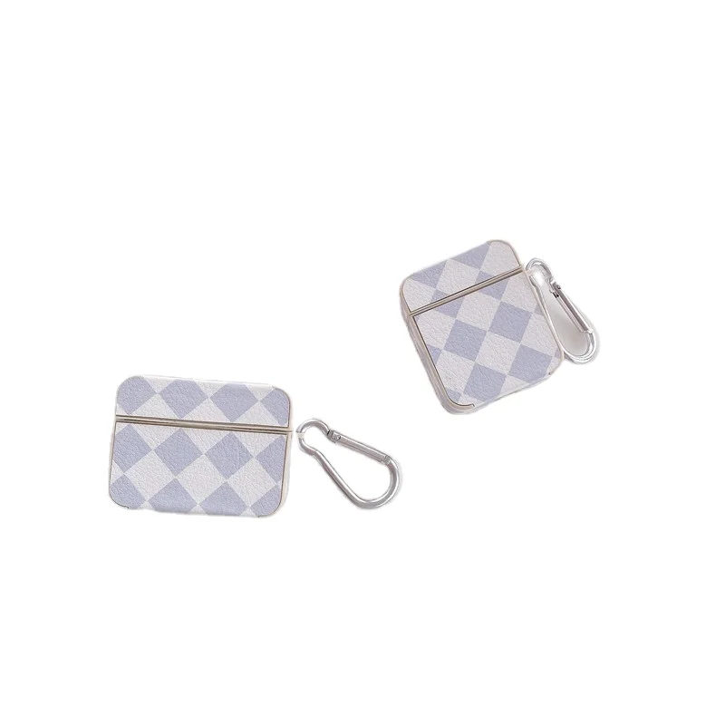 

double color leather diamond grid earphones headphones cases new for airpods 1 2 3 Pro case, Grid design
