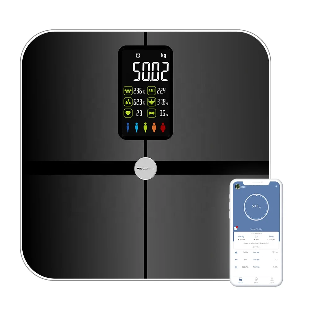 

VA Big Screen ITO Glass Free APP Luxe New Innovative Smart Body Fat Scale