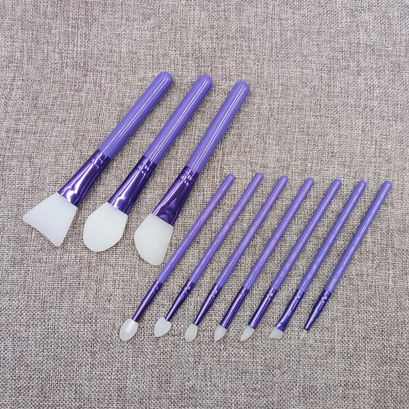 

High Quality 10PCS Blue Silicone Lip Eyeliner Nose Shadow Facial Mask Brush Makeup Set Cosmetic Beauty Tool Daily Use Beginner