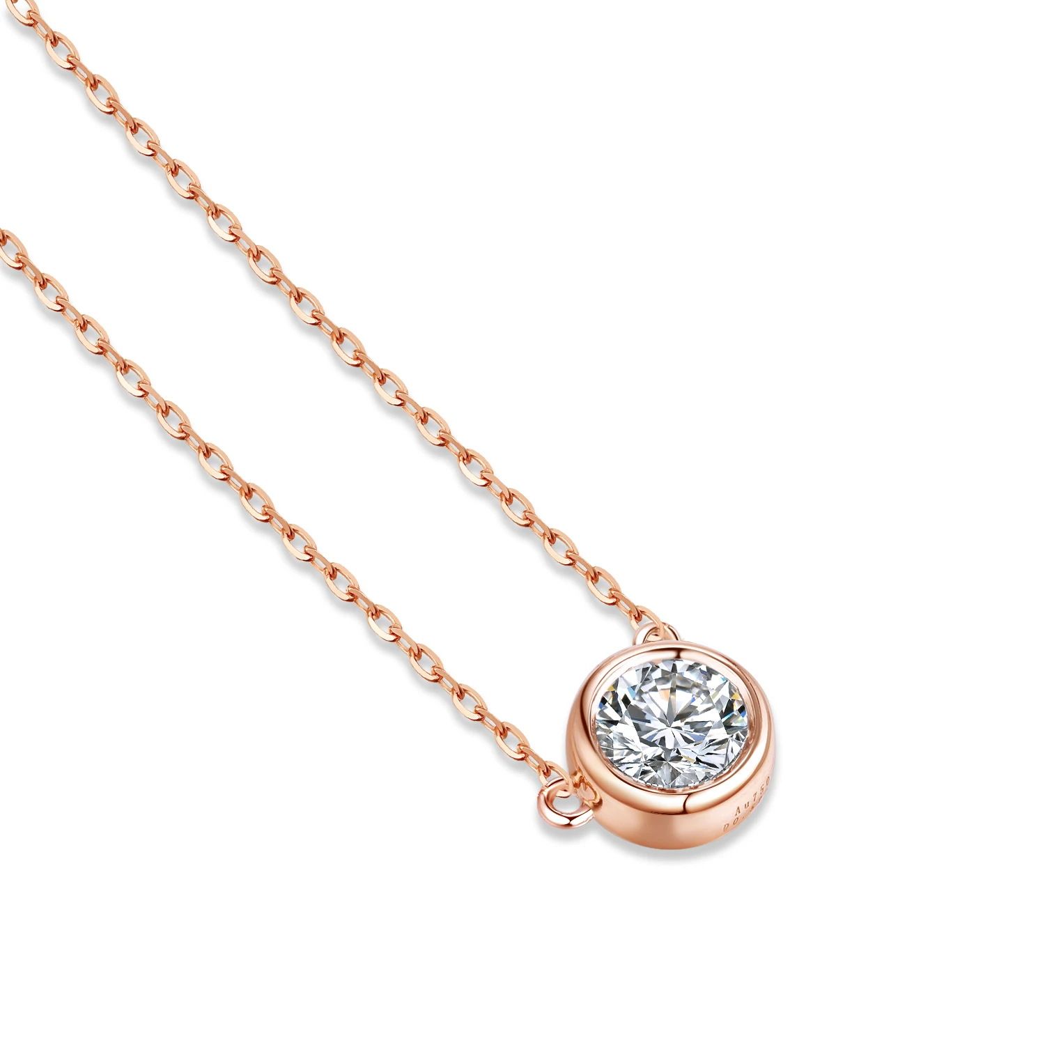 

High Quality 0.5ct H SI IGI 18k Gold Lab HPHT Diamond Necklace For Women, Red