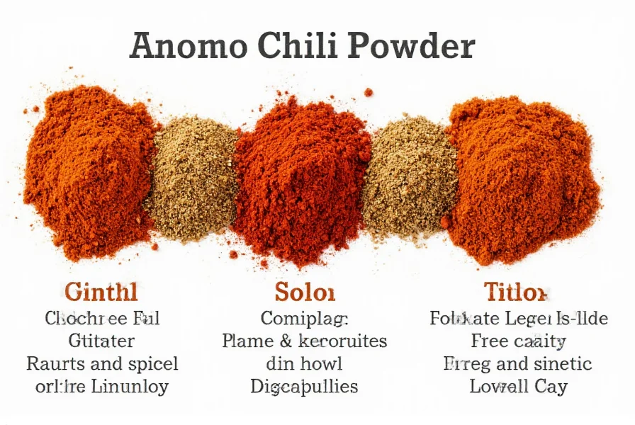 Comparison of ancho chili powder substitutes showing different spice blends for cooking
