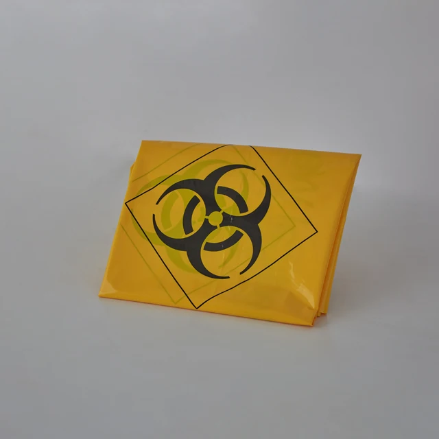 Pollution prevention LDPE material packaging medical waste biochemical garbage Bio-hazard  bag LOGO can be customized