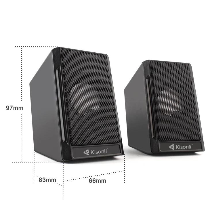 

2-Way 6 Watts Cheap Active Powered USB Wooden Studio Monitors Speaker Pair, Black