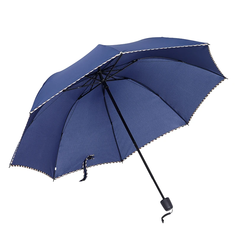 

artistic Simple cuff edge three fold umbrella Three fold the umbrella anti - oil waterproof anti - ultraviolet umbrella