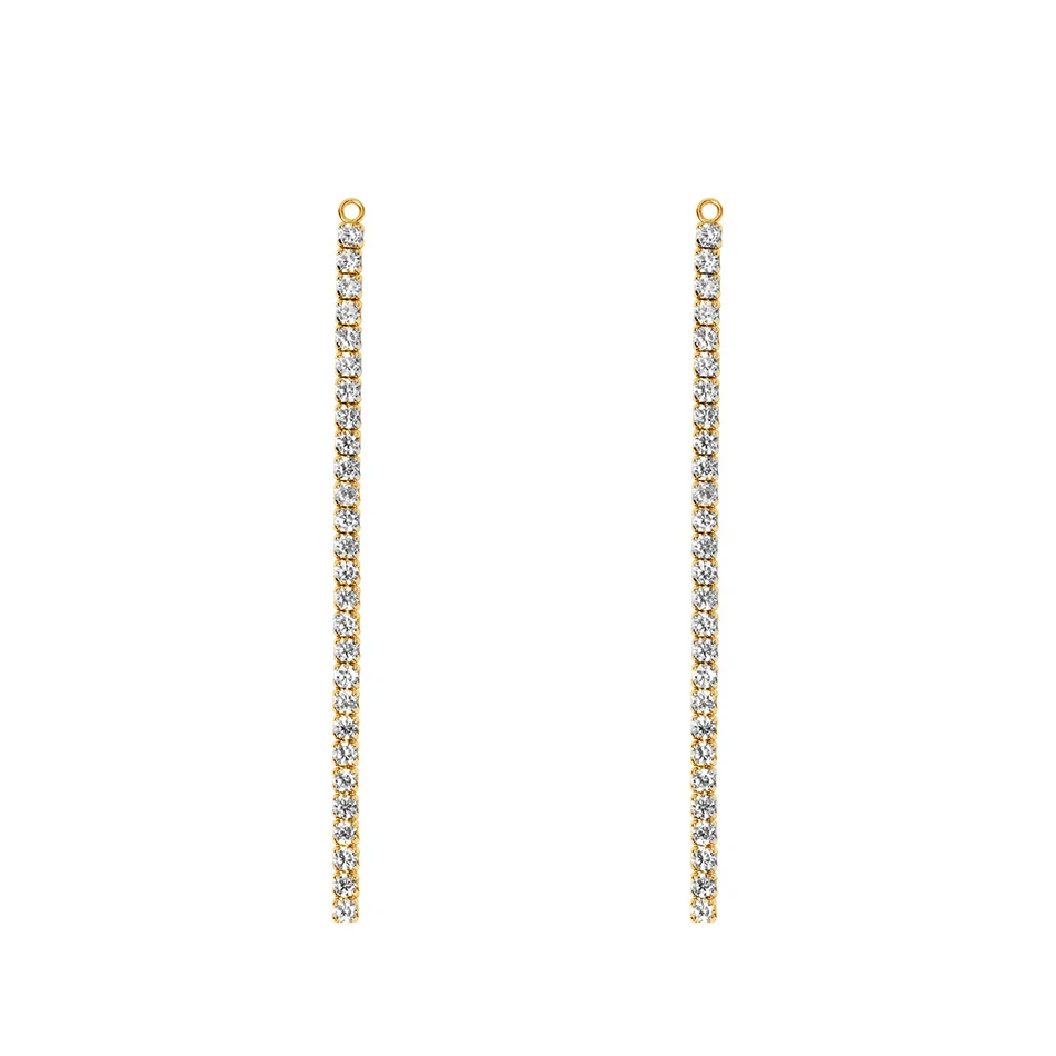 

luxury jewelry women earrings wholesale 925 sterling silver fashion earrings 18k gold plated pave cz sparkle drop stud earrings