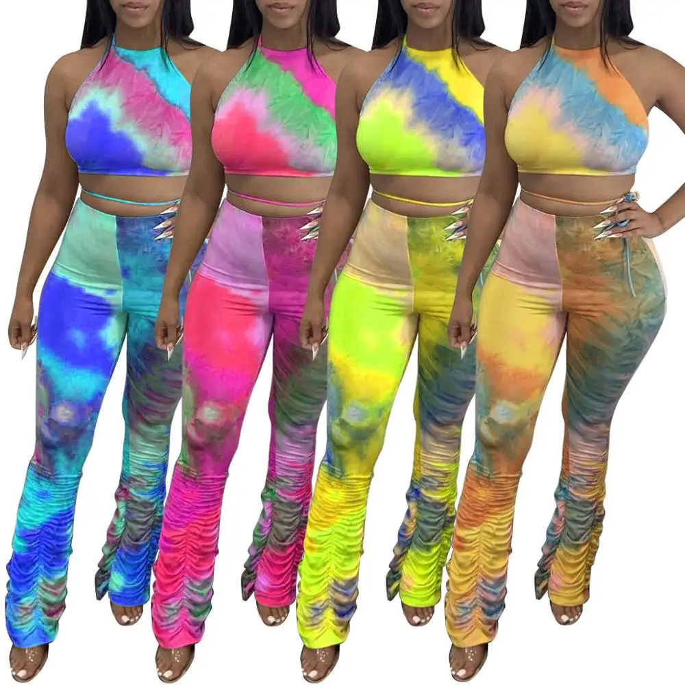 

2020 Women's 2 Piece Set Jumpsuits Rompers Women Two Piece Set Clothing Outfits Stacked Trousers Jogger Pants Sweatpants