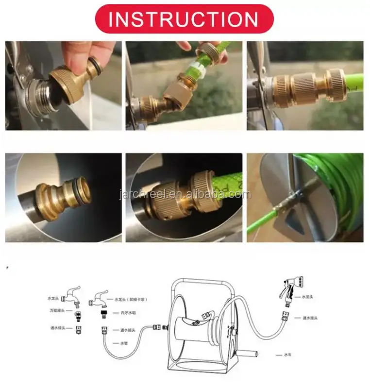 Hot sale Expandable Retractable garden hose reel Watering Hose Anti-Rust garden hose reels