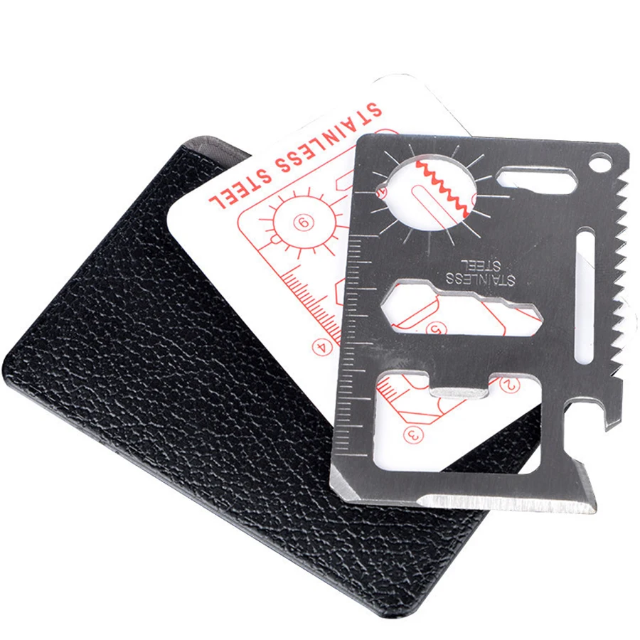 

whilderness survival credit card tool card knife with 40+functions, Silver or black