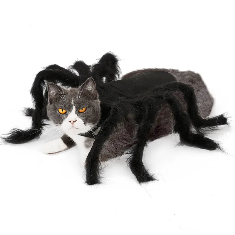 

Hot Selling Halloween Party Dress Up Horror Simulation Plush Clothes Pet Spider Clothes