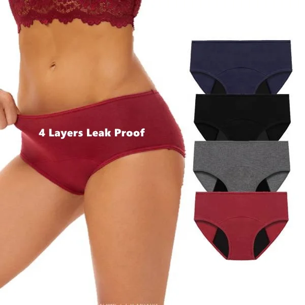 

Custom Super Absorbent Menstrual Cycle Fat Ladies Bamboo Underwear Girls Leakproof Period Panties For Women