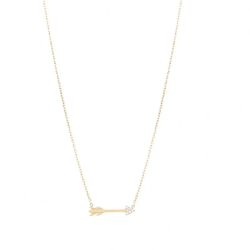 

High Quality Factory Direct Sales Shaped Arrow Gold Plated Dainty Diamond Necklace, Gold color