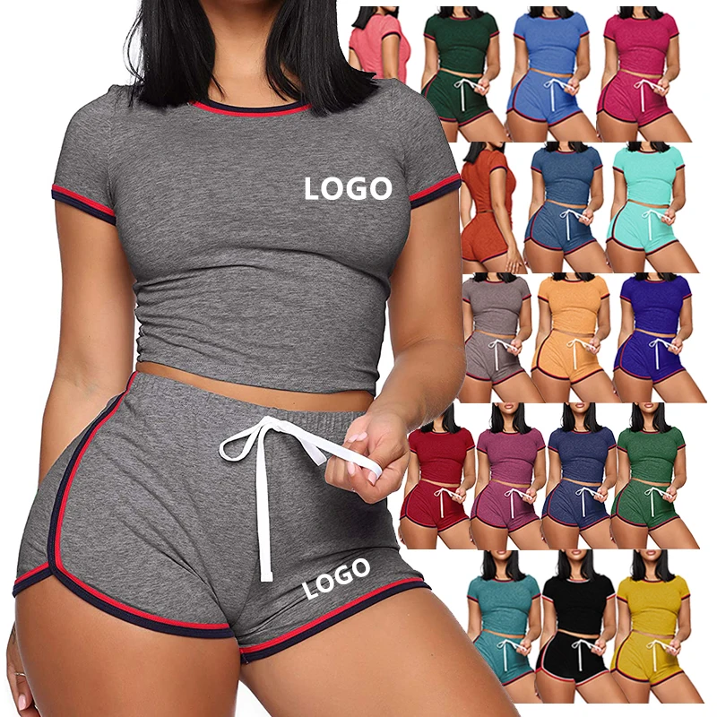 

Womens Casual Short Sleeve Summer Lady Sexy 2 Two Piece Set Workout Active Tracksuits Track Suit