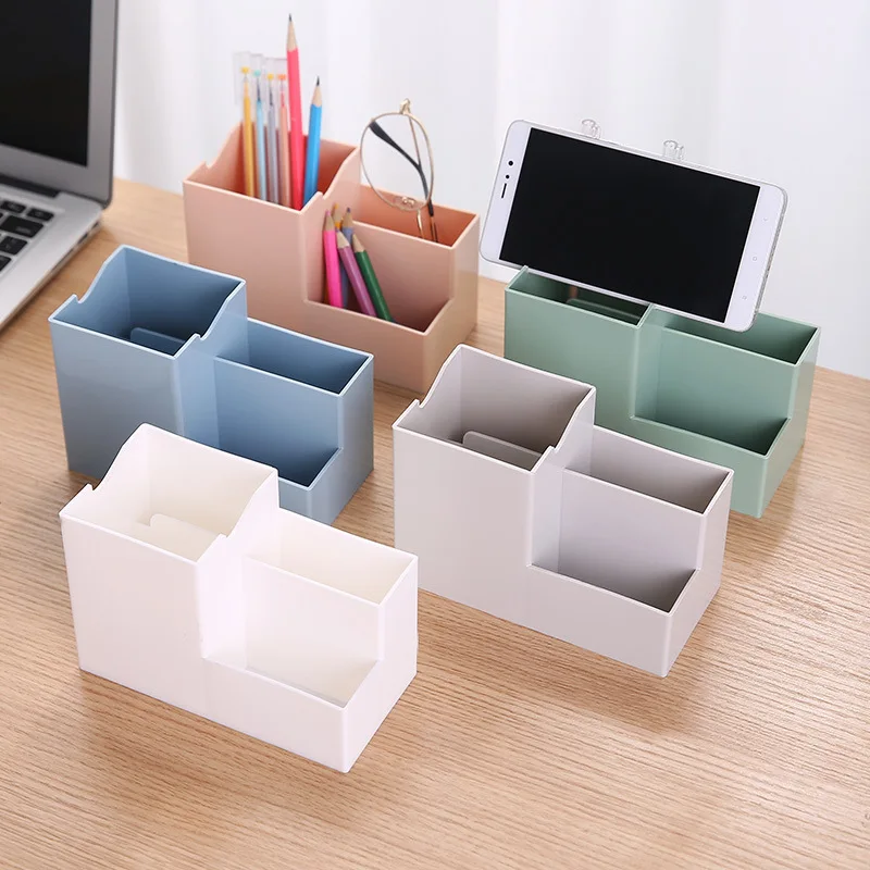 

Simple Office Pen Storage Box Holder Remote Control Storage Box Container Student Stationery Storage Box Phone Holder Organizer