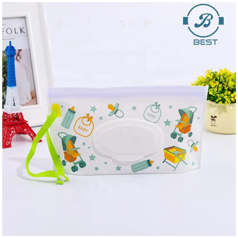 

Wholesale Stock Plastic Easy Open Travel Wet Wipe Pouch, Multi-colored