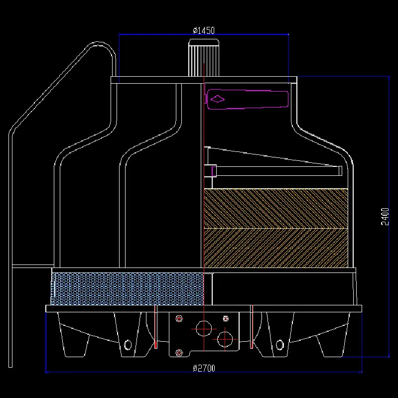 
20ton Energy Saving Steel Structure Frame Water Cooling Tower 