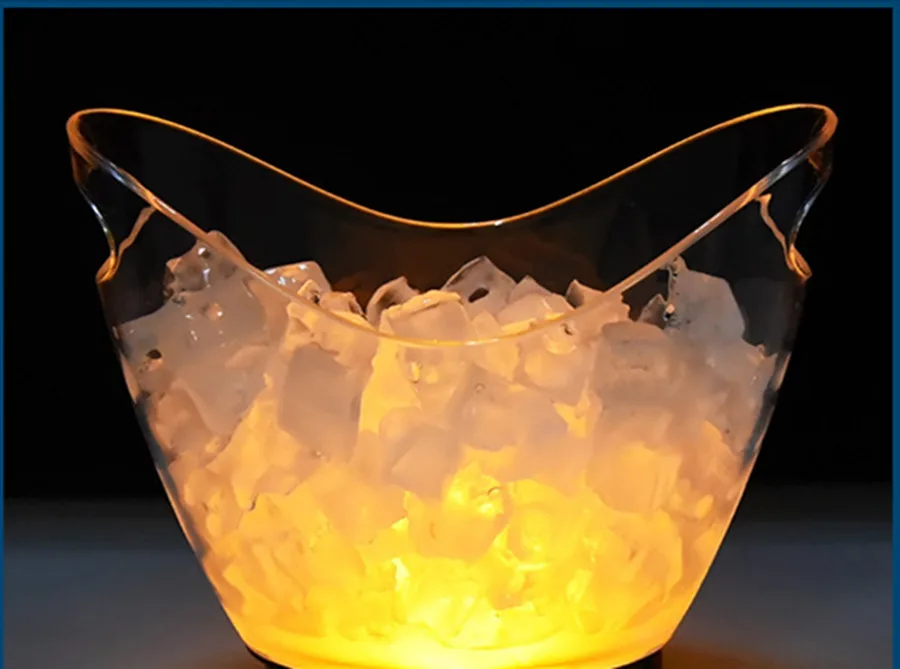 Popular 2l Led Ice Bucket For Parties Home Acrylic Clear Ice Container