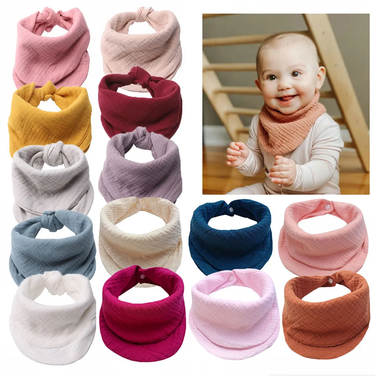 

Baby Cotton Gauze Bib Baby Handkerchief Bib Child Saliva Towel Best-selling Triangle Towel