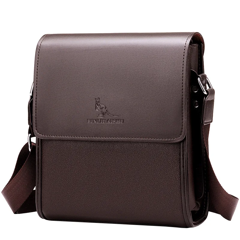 

High quality convenient leather cross-body sling shoulder bag for men with one shoulder messenger bag wholesale, Black