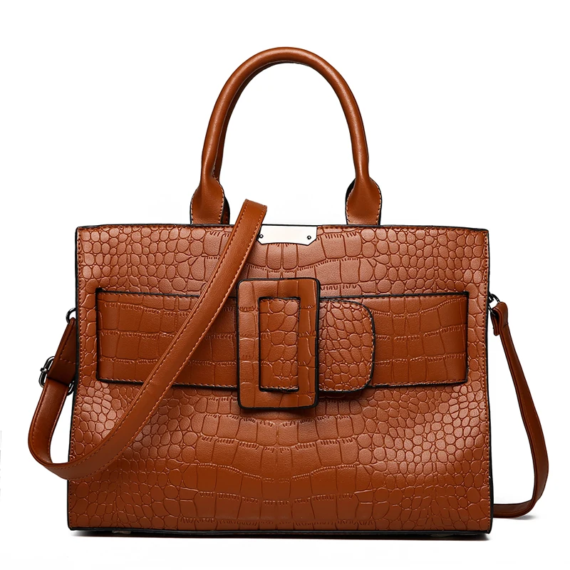 

2021 new handbag Single Shoulder Bag Messenger Bag women's customized handbag crocodile pattern export women's bag