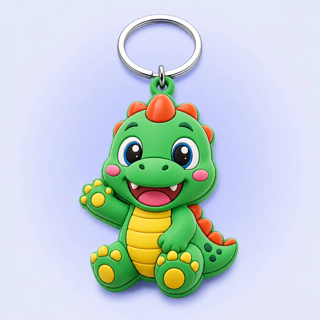Green dino waving