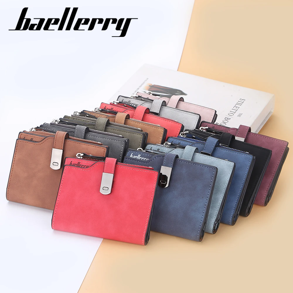 

2022 Baellerry Fashion Women Short pu leather wallets Card Holder custom Multiple Card Slots modern rfid hasp wallet for woman, Picture shows