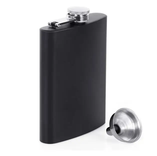 Leather Stainless Steel Hip Flask Set Whiskey Flagon With Funnel Cups