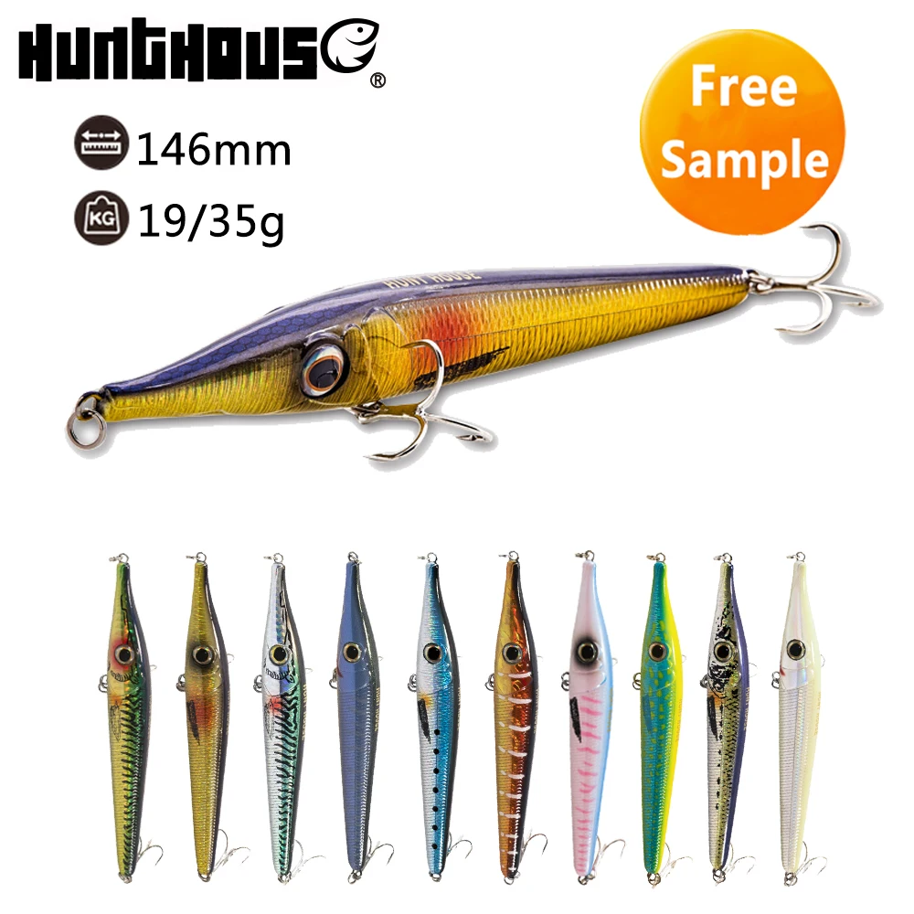 

new stickbait with vmc hooks lure pencil, 10 colors